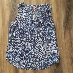 Lilly Pulitzer Stacey Top Pineapple Print
